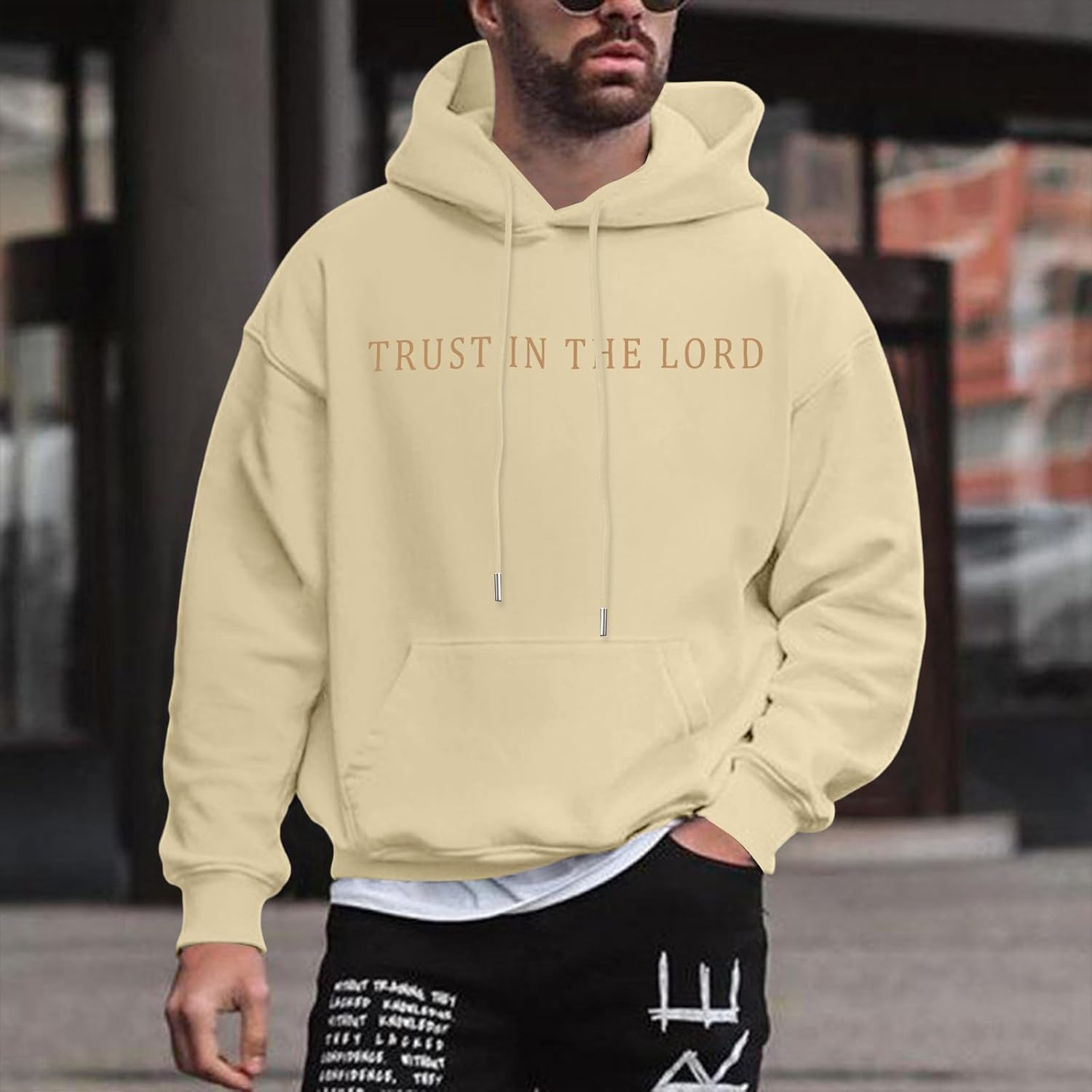 Christian Hoodies for Men Religious Faith Jesus Hoodie God Bible Verse Cross Sweatshirts Trendy Graphic Pullover - Image 2