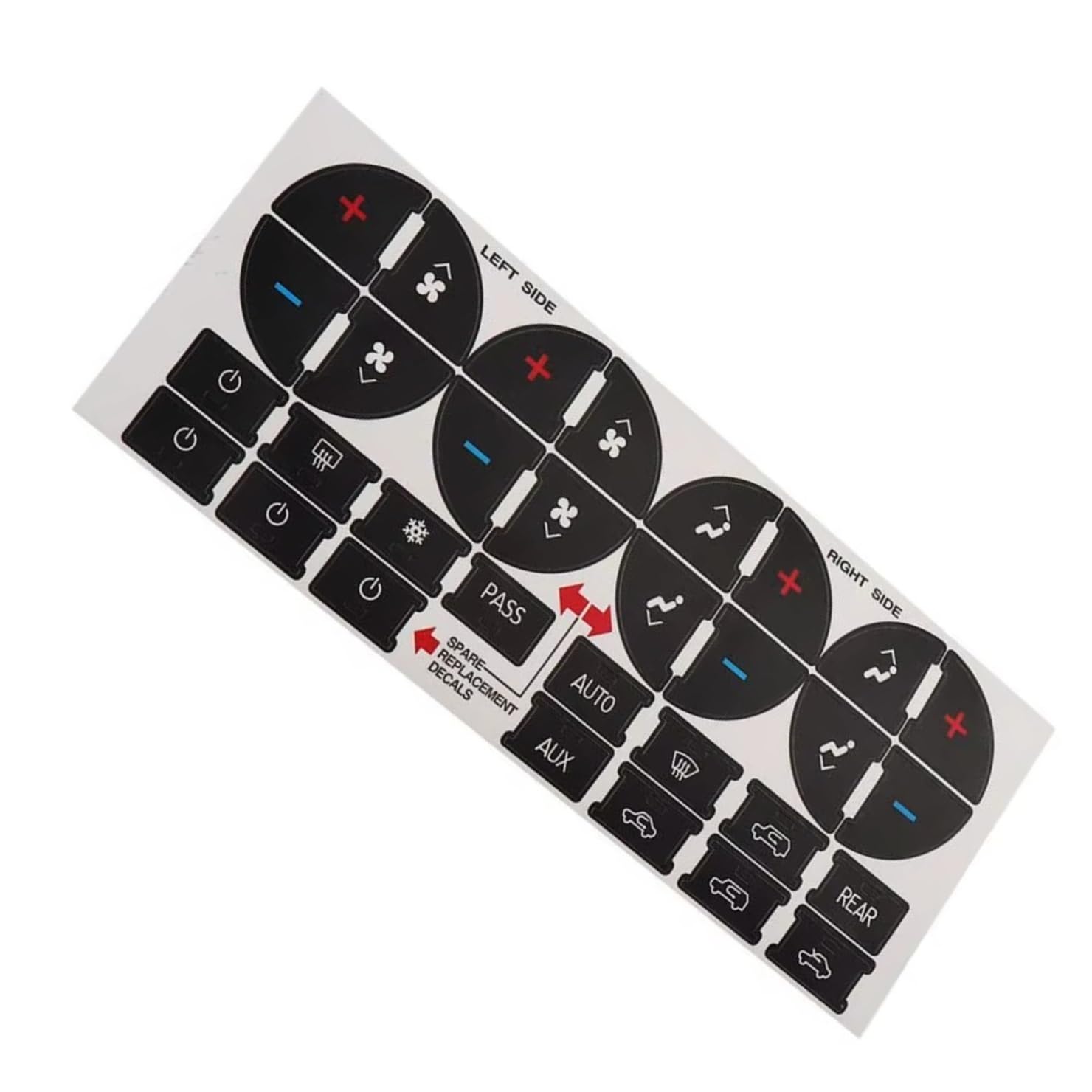 Button Repair Stickers for Car Compatible with Saturn for Outlook XR 2009 2010 2011 2012 AC Dash Climate Control Button Sticker Repair Kit