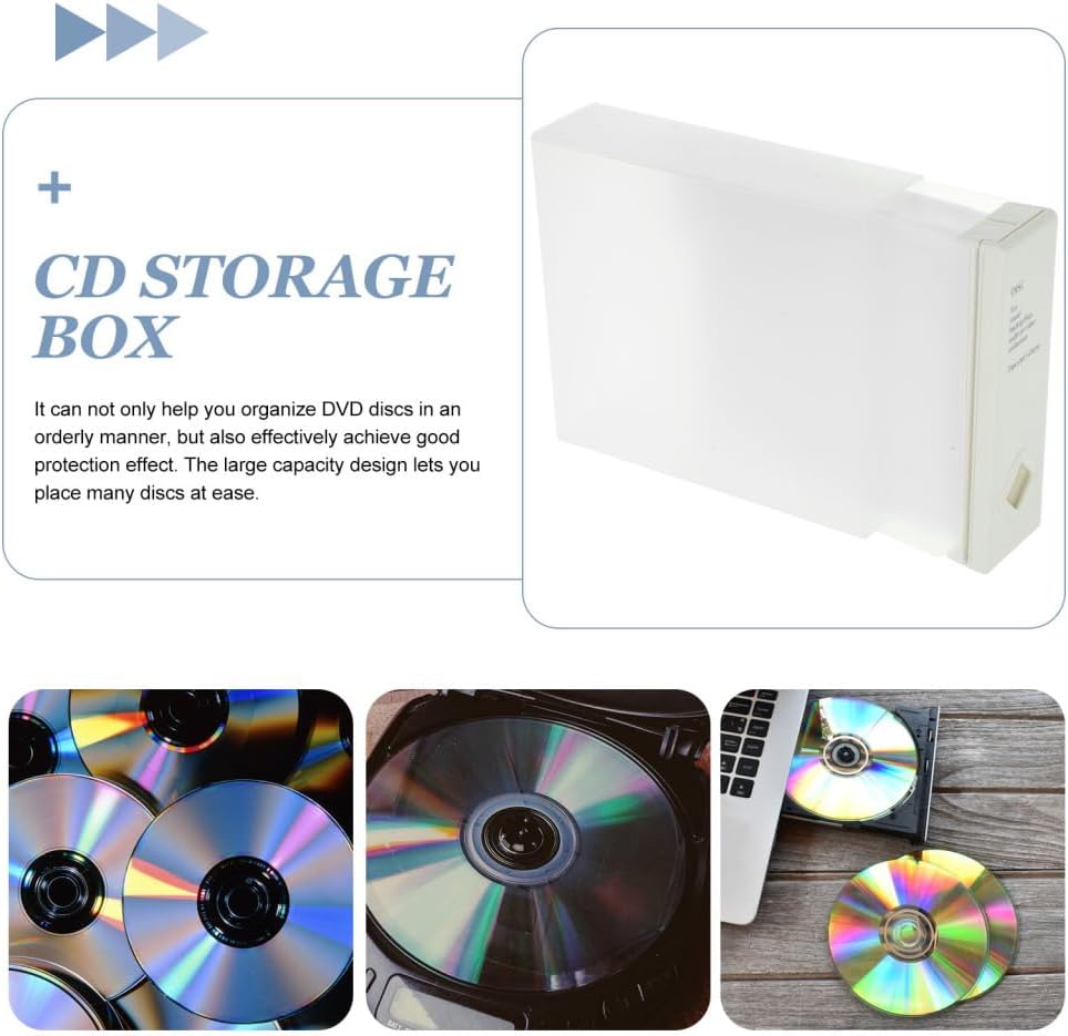 Cabilock Cd Storage Box Portable Dvd Case Holder Disc Storage Pouch for Car Home Travel Compact Cd Organizer Space Saving Disc Case 6.10 X 5.51 X 1.77 in