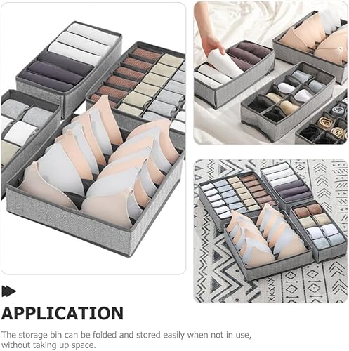 Miniatura 3 de Cabilock Organizador de cajones, 4 unidades, organizador de ropa interior para armario, divisor, organizador de cómoda, caja de almacenamiento