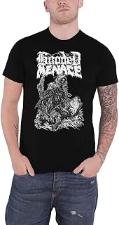 Hooded Menace T Shirt Reanimated By Death Band Logo Official Mens Black XXL