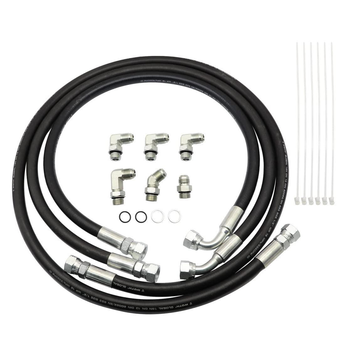 FZJDSD Transmission Cooler Lines w/Adapters Compatible with Chevy/GMC 6.6l Duramax 2006 2007 2008 2009 2010