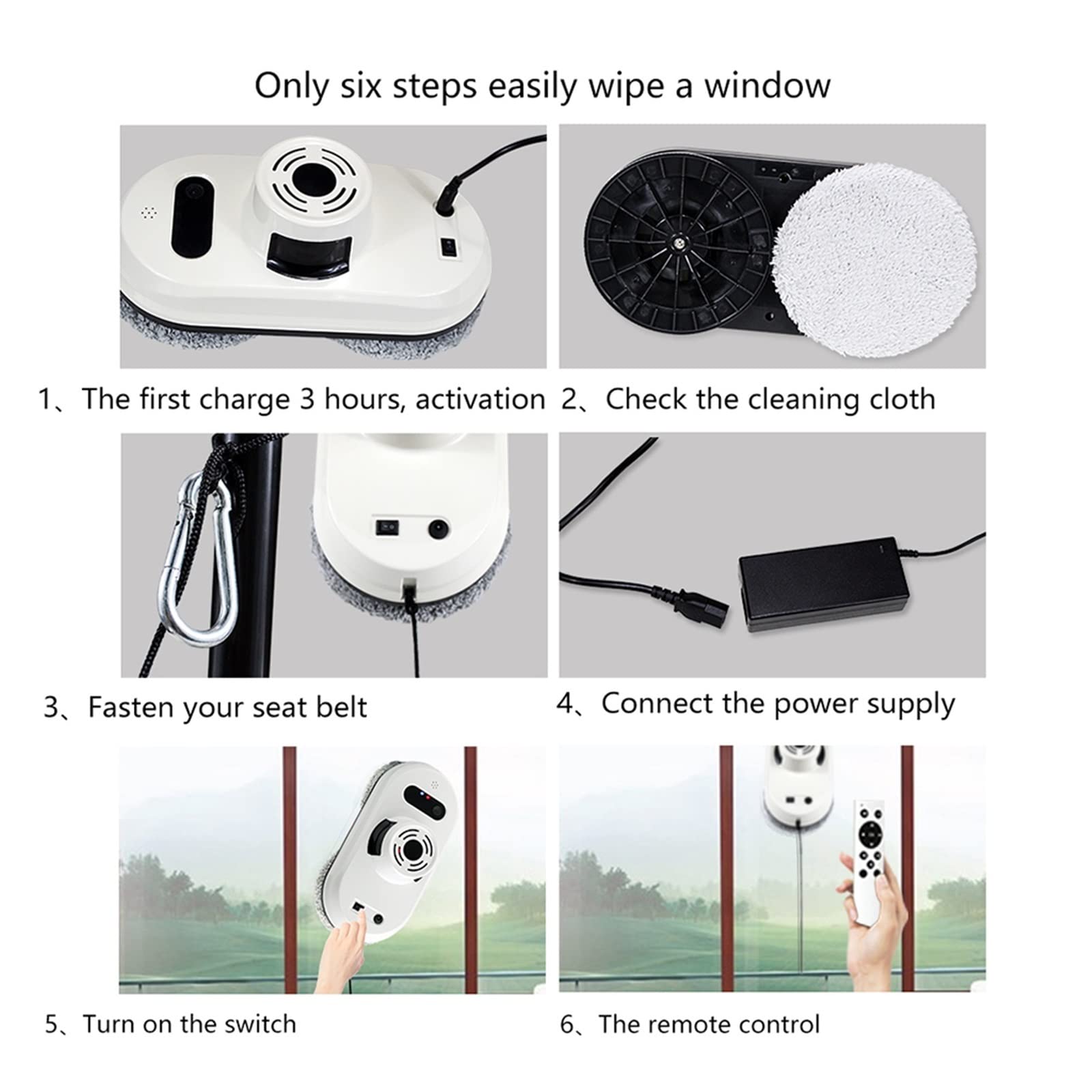 Limpiador de ventanas Robot limpiador de ventanas, Control remoto de vidrio eléctrico for el hogar, piso de vidrio, limpieza de azulejos de cerámica, limpiador de vidrio for ventanas, azulejos, baños
