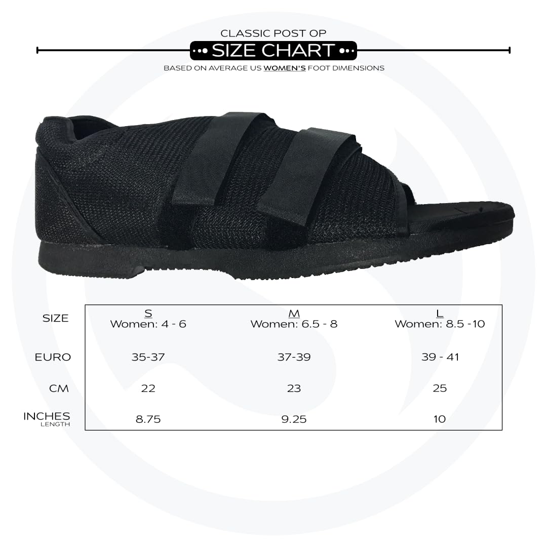 SoleAid Post-Op Recovery Shoe - Women's Round Toe Orthopedic Protective Foot Brace - Adjustable Lightweight Post-Surgical Walking Shoe (Womens: 8.5-10)