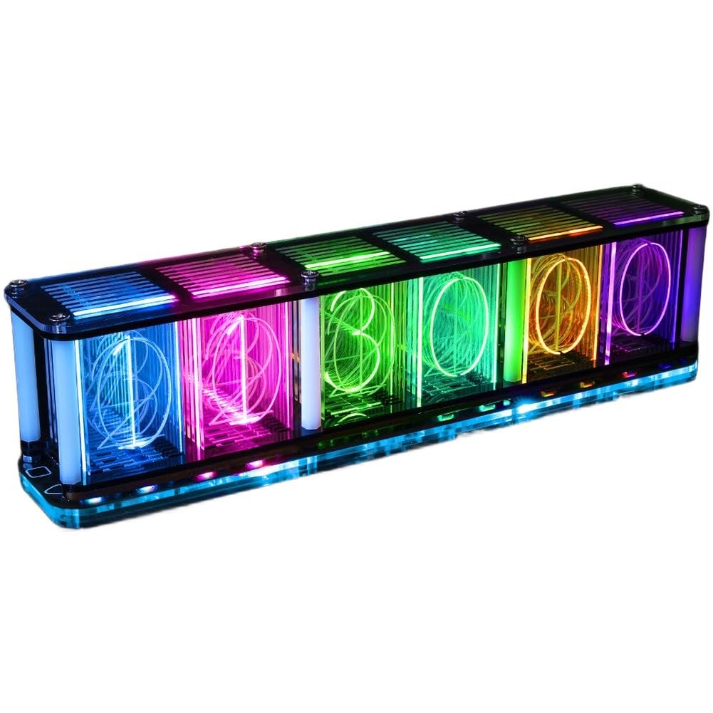 DIY Retro Nixie Röhrenuhr-Set mit RGB-LED-Display, 38 Farben und 14 Effekte, Musikspektrum, 3231 Chip, analoge Leuchtröhre, Digitaluhr, elektronisches Kit