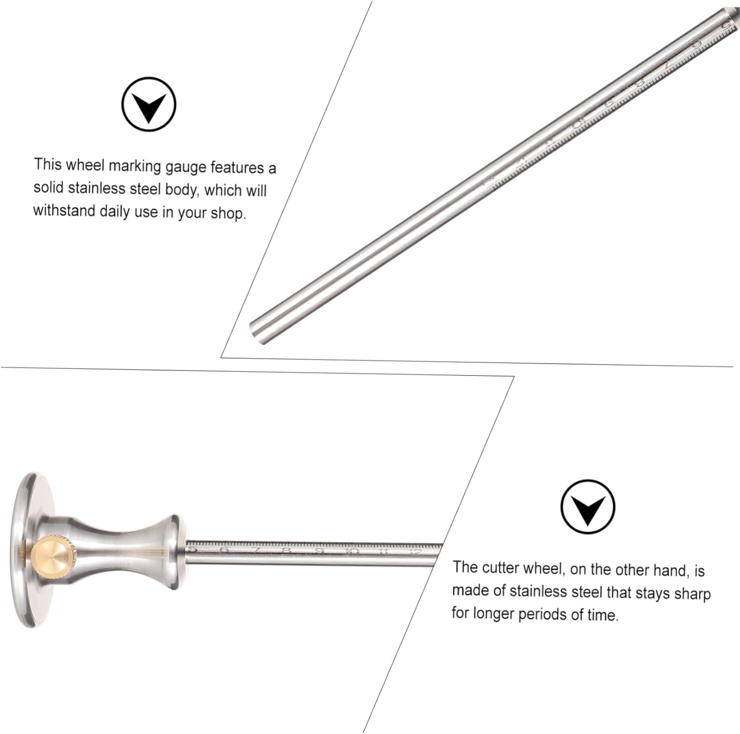 2pcs Stainless Steel Wood Marking Tool Wheel Scriber Gauge for Accurate Measurement Transfers Woodworking Design for Carpenters and Projects