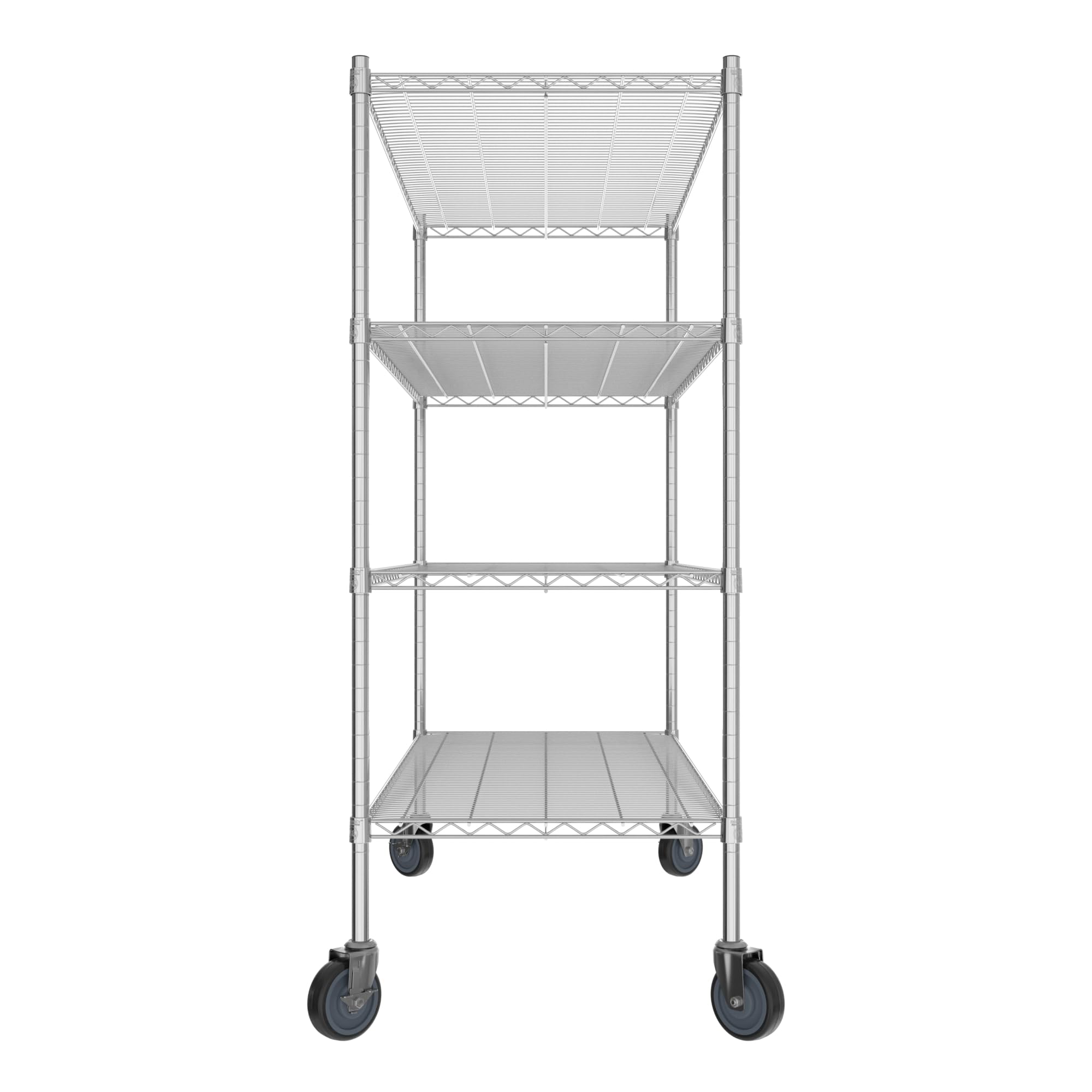 QUIET BOOK Commercial NSF Listed Chrome Mobile Wire Shelving Kit 24