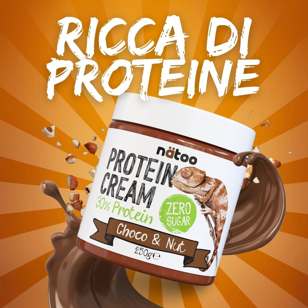 NÄTOO Crema Proteica senza Zucchero 3x250g: Choco & Nut - creme proteiche spalmabili ideali per la dieta chetogenica keto diet - Pack composto da 3 barattoli