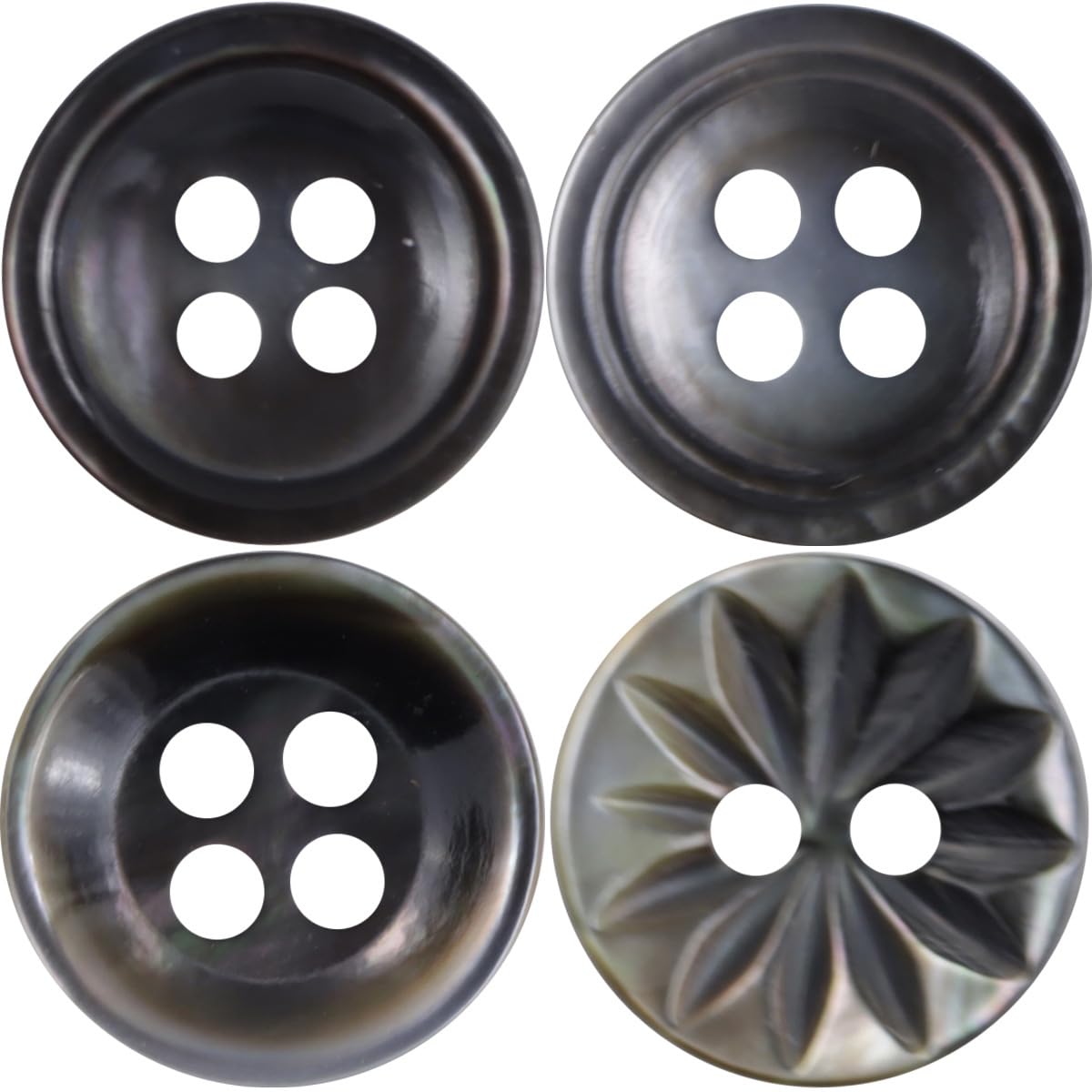 10 szt. 11,5 mm naturalne guziki z muszli, 4-otworowe okrągłe czarne rękodzieło do szycia muszli guziki do koszuli sukienka sweter kardigan DIY akcesoria dekoracyjne