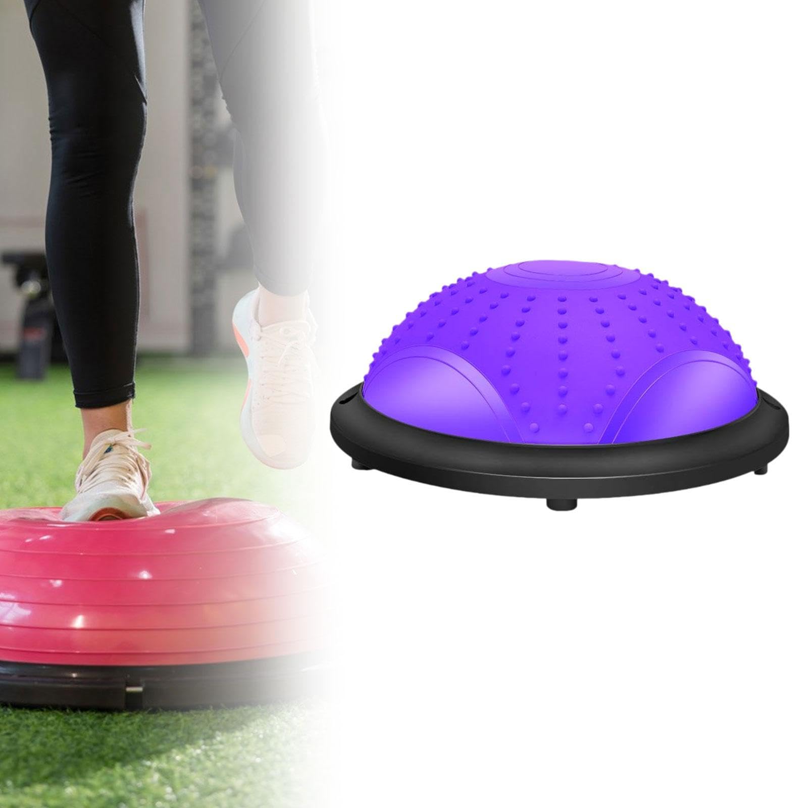 Balance Ball Semicerchio Pilates Fitness Ball Dispositivo di Allenamento con Materiale in PVC E PP Antiscivolo per Un Uso Versatile a Casa, Viola