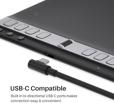 HUION Inspiroy 2 Large Drawing Tablet with Scroll Wheel 3-Set 8 Customized Keys Battery-Free Pen for Art, Design, Sketch, 10x6inch Graphics Tablet Works with Mac, PC/Mobile, Include Glove