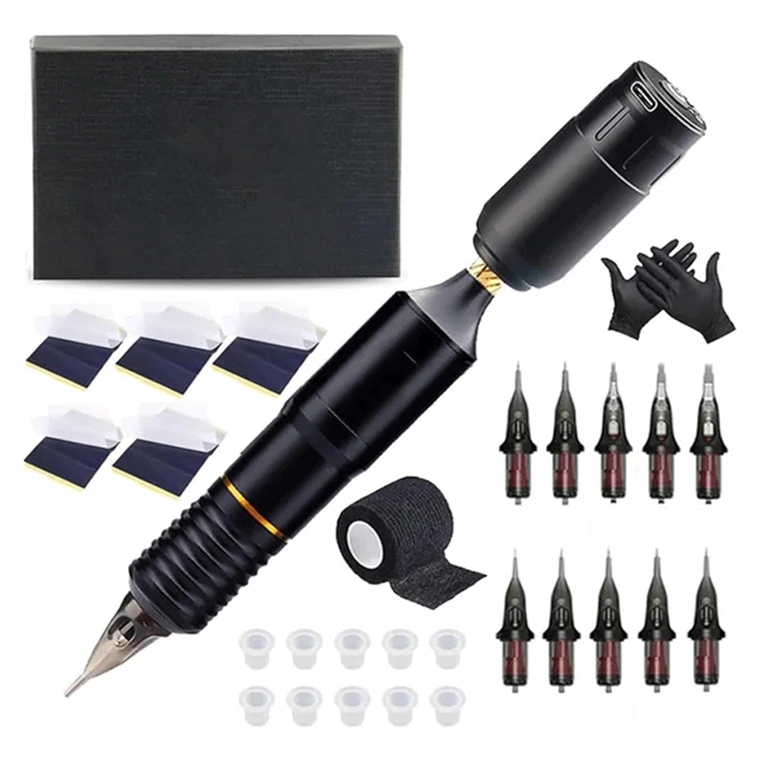 Professional Tattoo Machine Kits Portable Rotary Pen Set With Power Supply Interface Permanent Make-up Tools