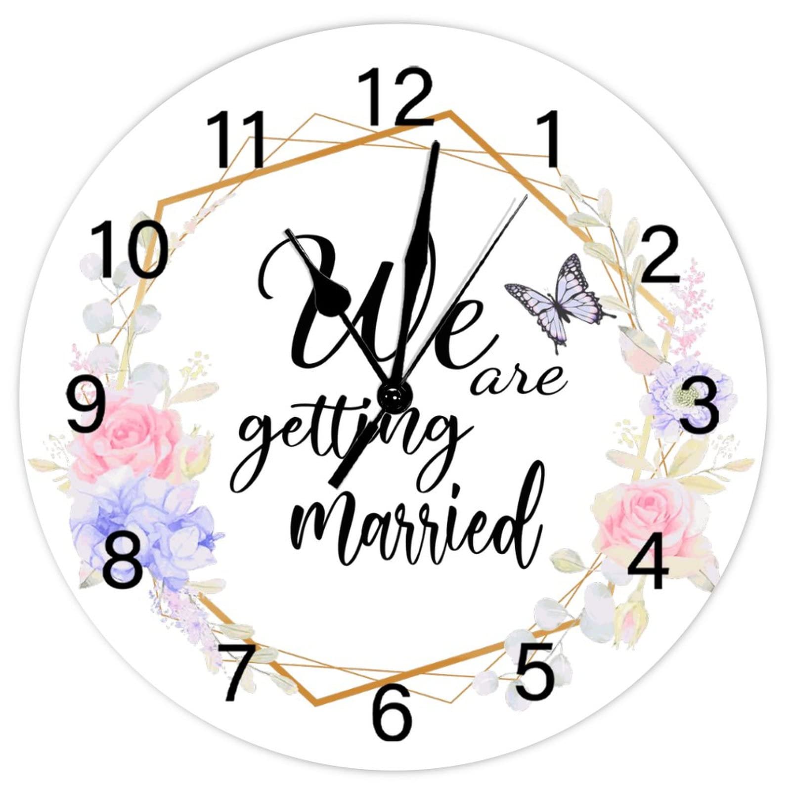 Horloge murale bois couronne florale cadeau mariage idéal maison