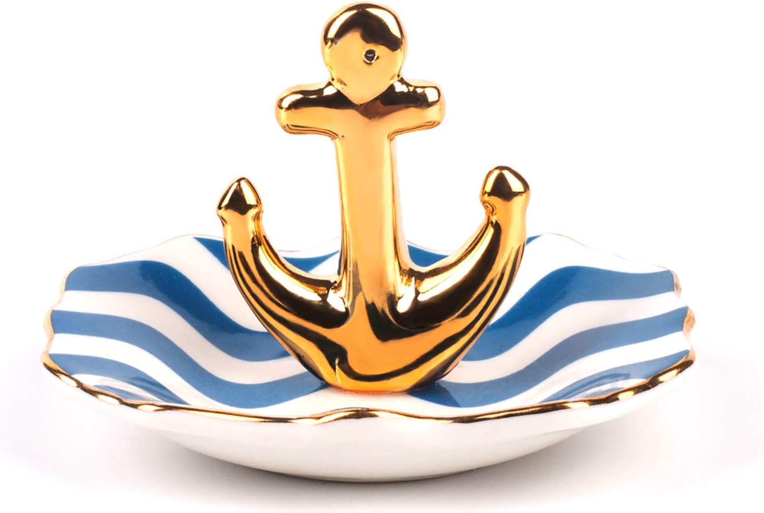 Ring Holder with Boat Anchor Jewelry Organizer Trinket Tray Home Decor for Earrings Necklace Bracelet