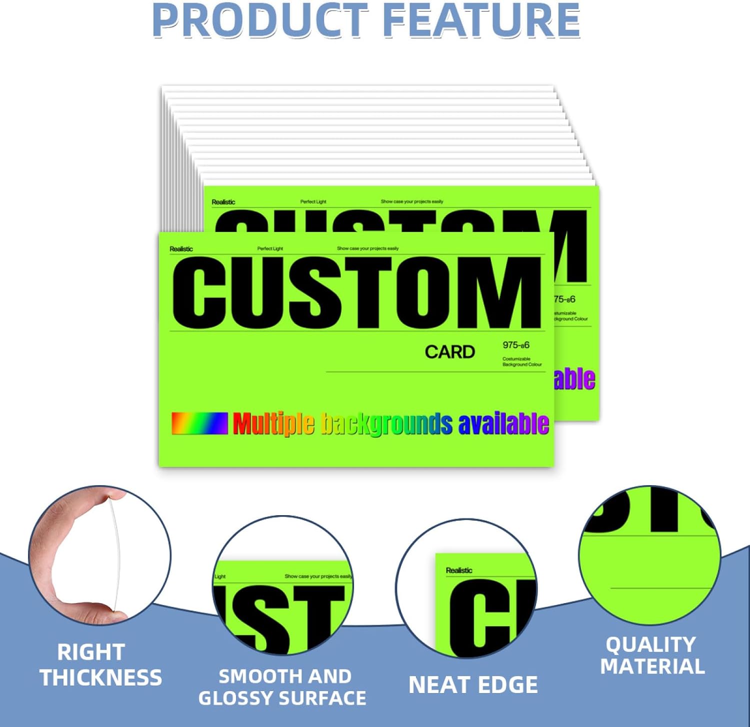 Generic Custom Business Cards Design Your Own Personalized Business Cards Customizable 1000/500/200/100 Double Printable Custom Business Card Business for Small Business 500 Pcs, Green2