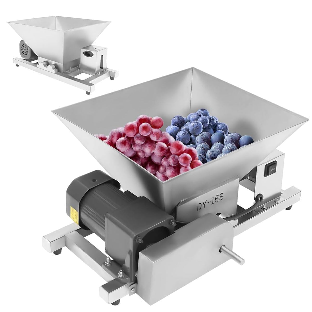 Broyeur électrique pour fruits de 4 L en acier inoxydable pour vin et jus