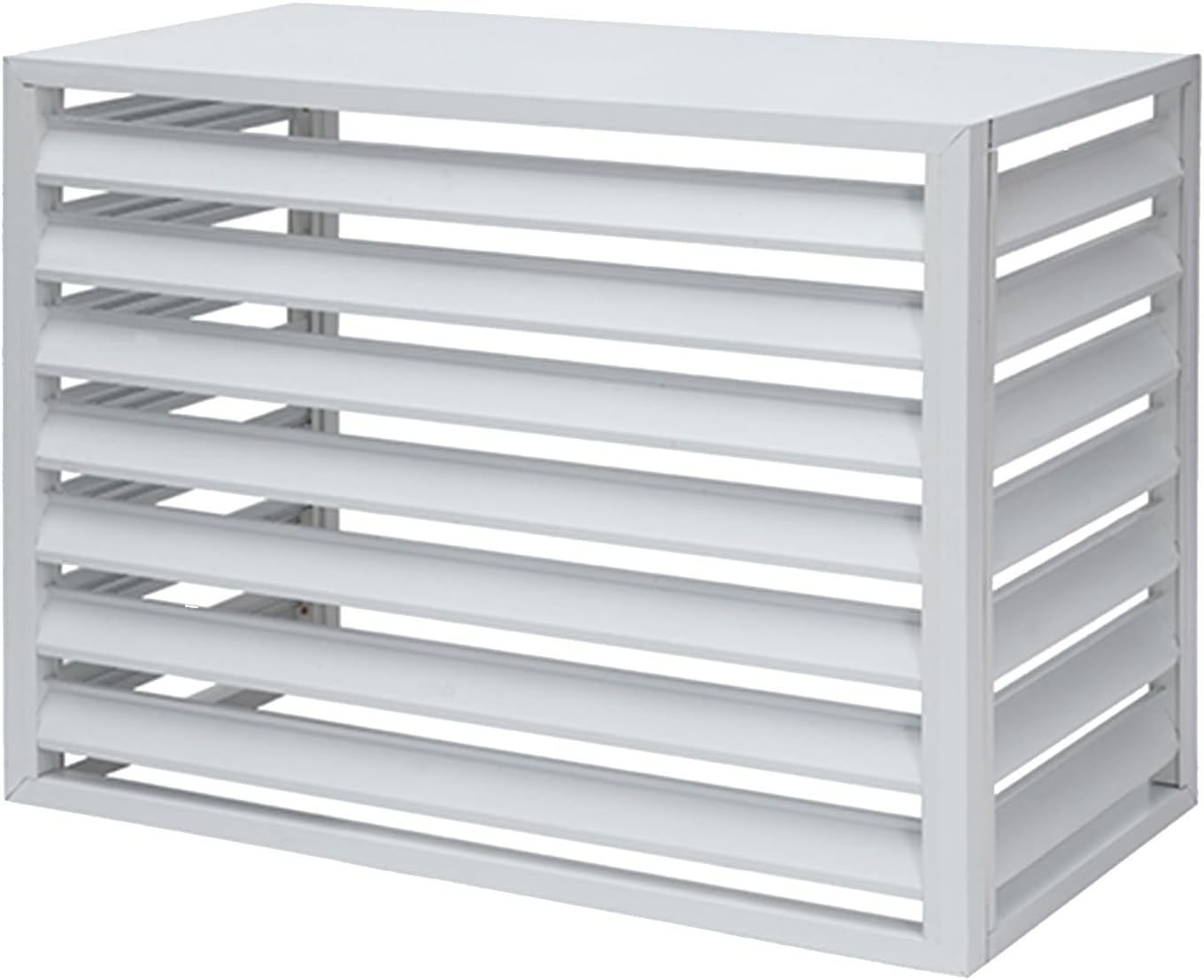 Decorative Air Conditioner Fence Screen - Anti-Theft AC Cover for Split Units, Outdoor Garbage Can Enclosure, Residential Privacy Solution (110CM-2-3P, White)