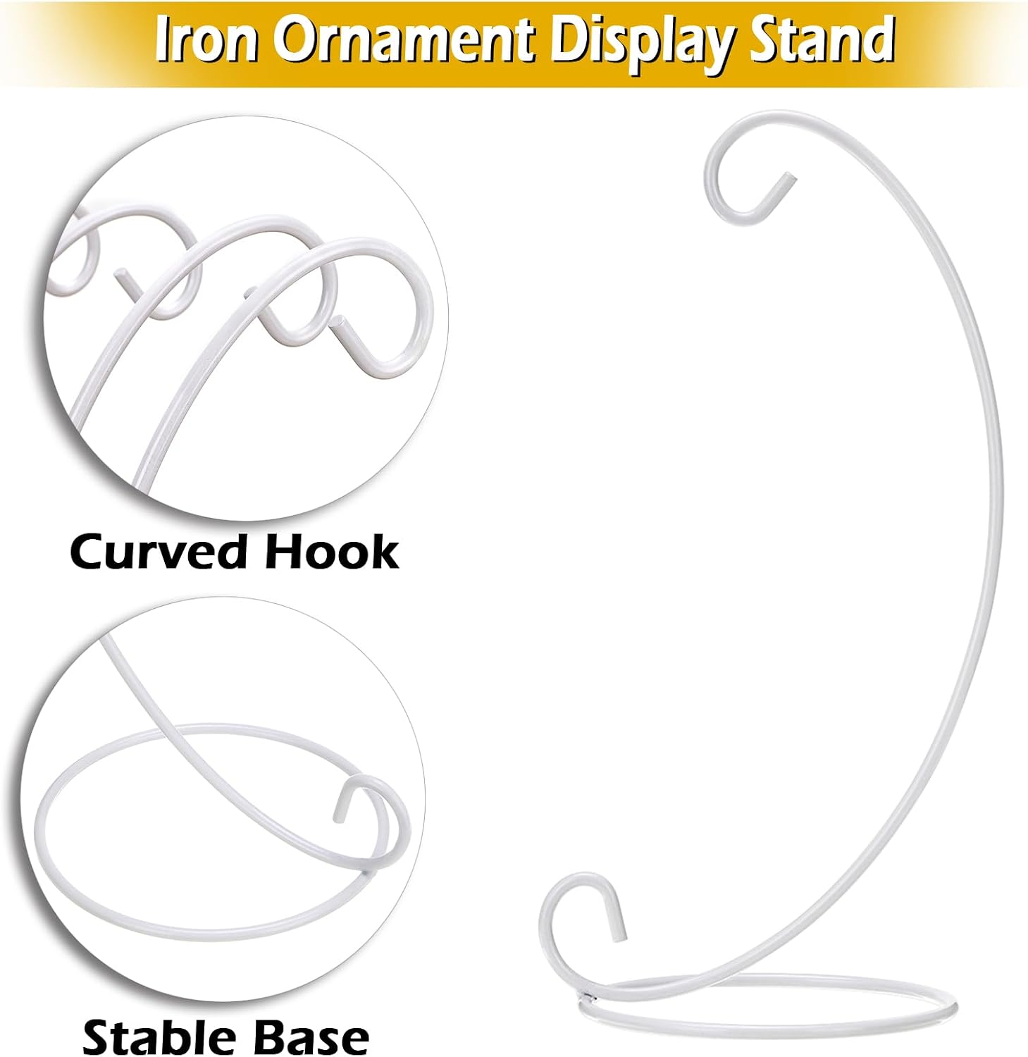 OwnMy 10PCS White Ornament Display Stand Holder Iron Ornament Hanger Stands
