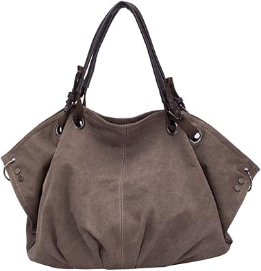 Women Casual Hobo Tote Canvas Handbag Top Handle Shoulder Crossbody Shopper Bag