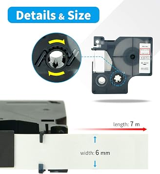 45010 Compatible Label Tape for Dymo 45010 Black on Transparent Label Tape for Dymo LabelManager LM160 LM210D LM260P LM280 LM360D LM420P 12mm x 7m Pack of 5