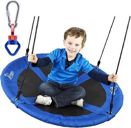 Ultimate Swing Bundle  Columpio de platillo gigante de 40 pulgadas y giratorio resistente, capacidad de 500 libras, perfecto para diversión en el