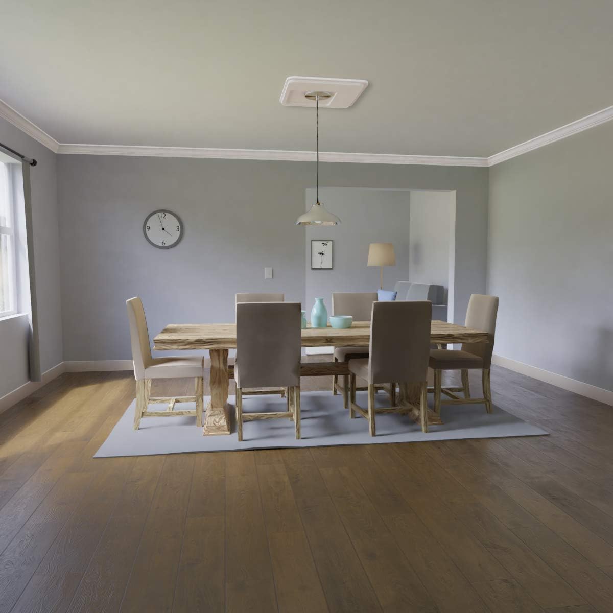 Ekena Millwork CMP18LN2-06000 Lucan Architectural Grade PVC Contemporary, Two Piece Urethane Ceiling Medallions 18"OD x 6"ID x 6 1/4"C x 1"P