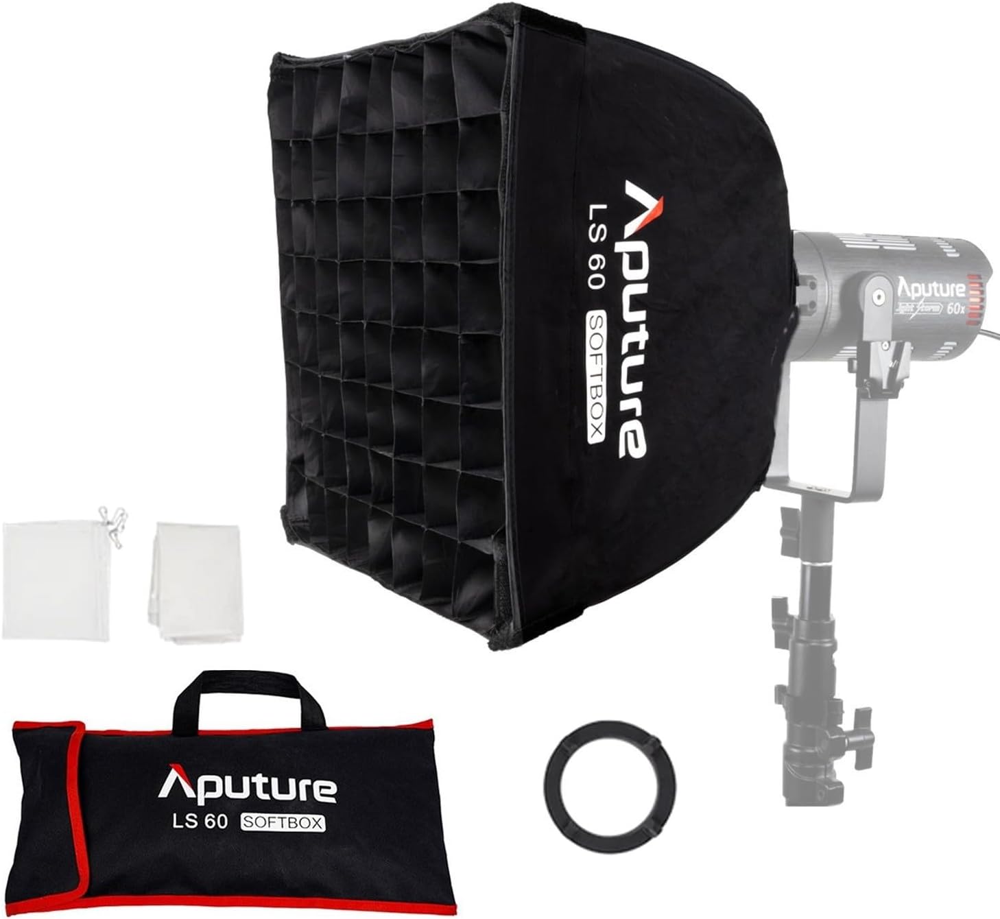 Aputure LS 60 Compact Square Softbox with 45° Control Grid Carrying Bag Designed for Aputure LS 60X LS 60D LED Light