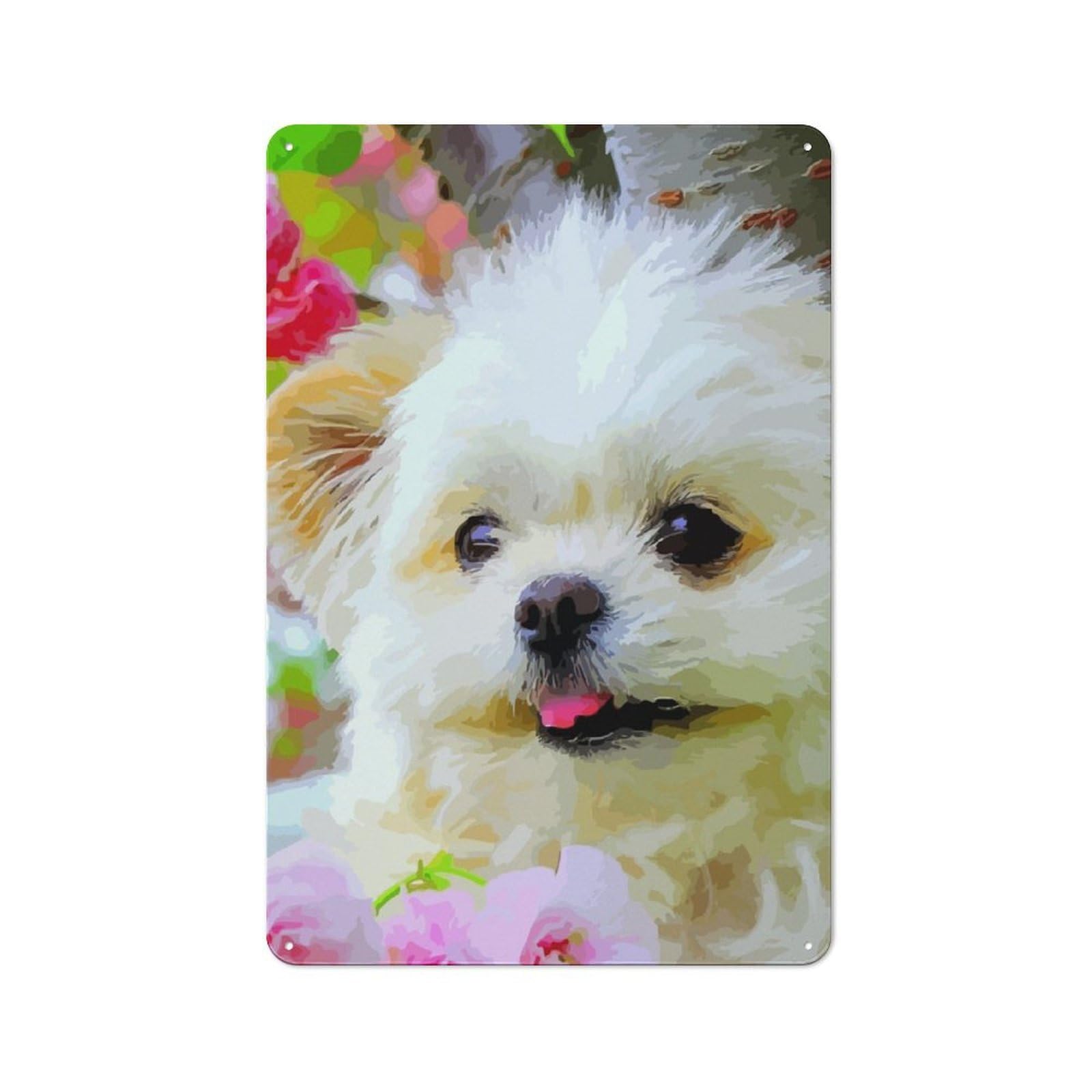 Junmoney Cute Dog Printed Metal Sign 30X20cm For Kitchen Or Home Bar, For Kitchen Decor Lovers, For Retro Home Interiors