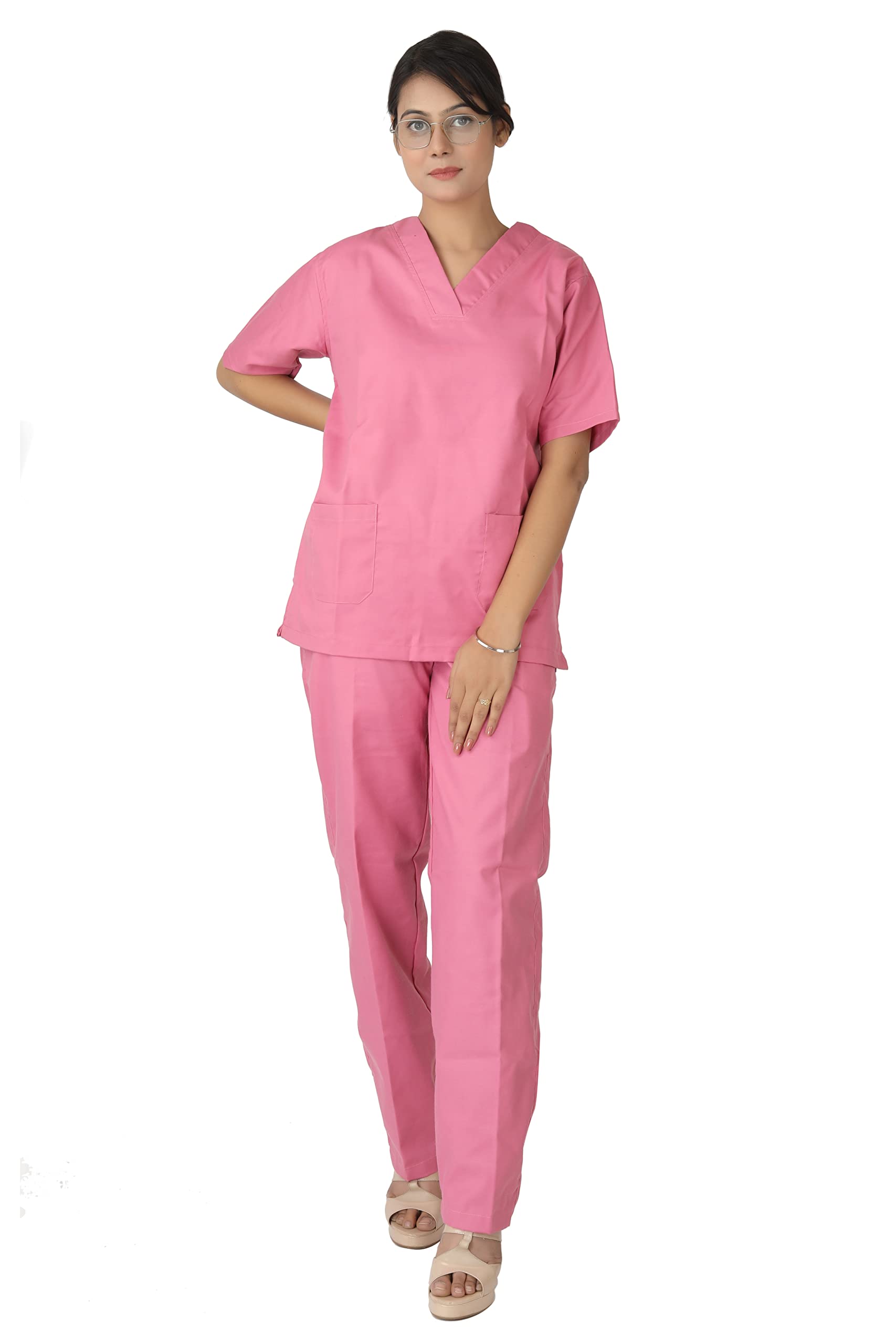 GLUN® Unisex V-Neck Suit Medical Scrub Top and Bottom Uniform Health-Care Professionals, Doctors, Nurses and Dentists (L) (B0BR564HD2) Amazon Price History, Amazon Price Tracker