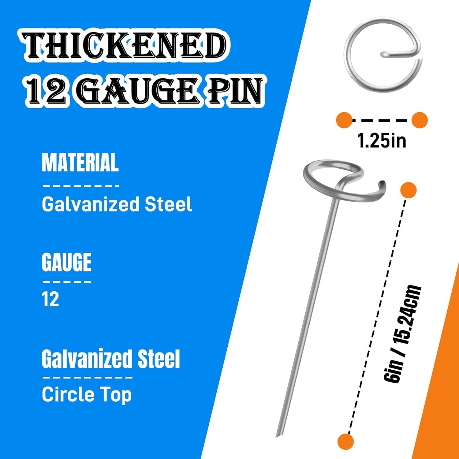120 PCS Landscape Fabric Pins, 8 Gauge Galvanized Steel Garden Staples with 1.3 inch Landscape Fabric pins & Free Staple Puller - Heavy Duty Weed Barrier Pins (120 Pcs Galvanized Steel)