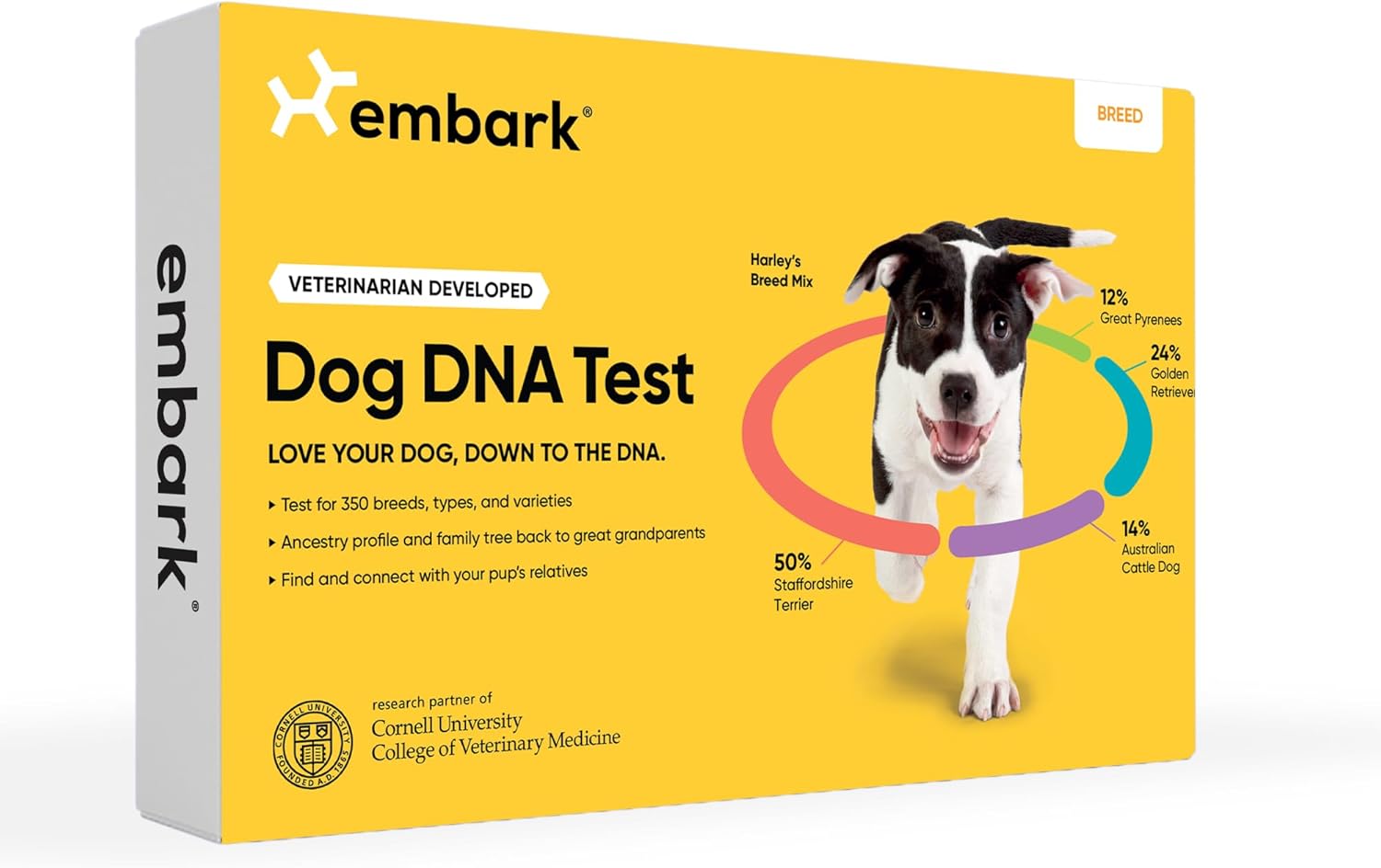 Embark Breed Identification Kit - Most Accurate Dog DNA Testing Kit - 99% Breed Ancestry Accuracy for Mixed Breed Dogs - Plus Relative Finder