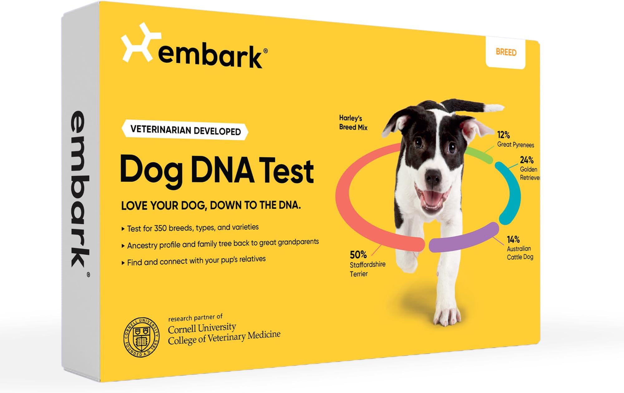 Breed Identification Kit - Most Accurate Dog DNA Testing Kit - 99% Breed Ancestry Accuracy for Mixed Breed Dogs - Plus Relative Finder & Family Tree