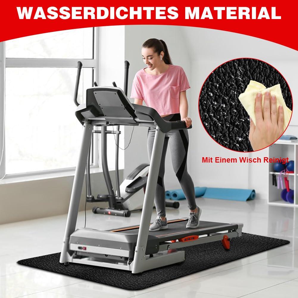 Lot De 2 Tapis Protection Sol Fitness 28x70cm X 6mm - Antidérapant PVC Pour Appareils Sport