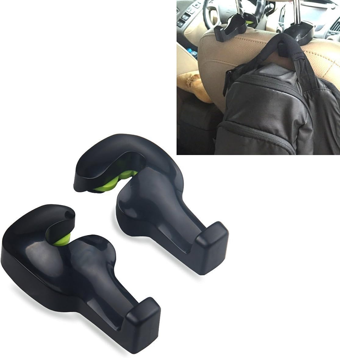 Car Headrest Hook,Akwox 2pcs Vehicle Universal Car Back Seat Headrest Hanger Holder Hook for Bag Purse Cloth Grocery