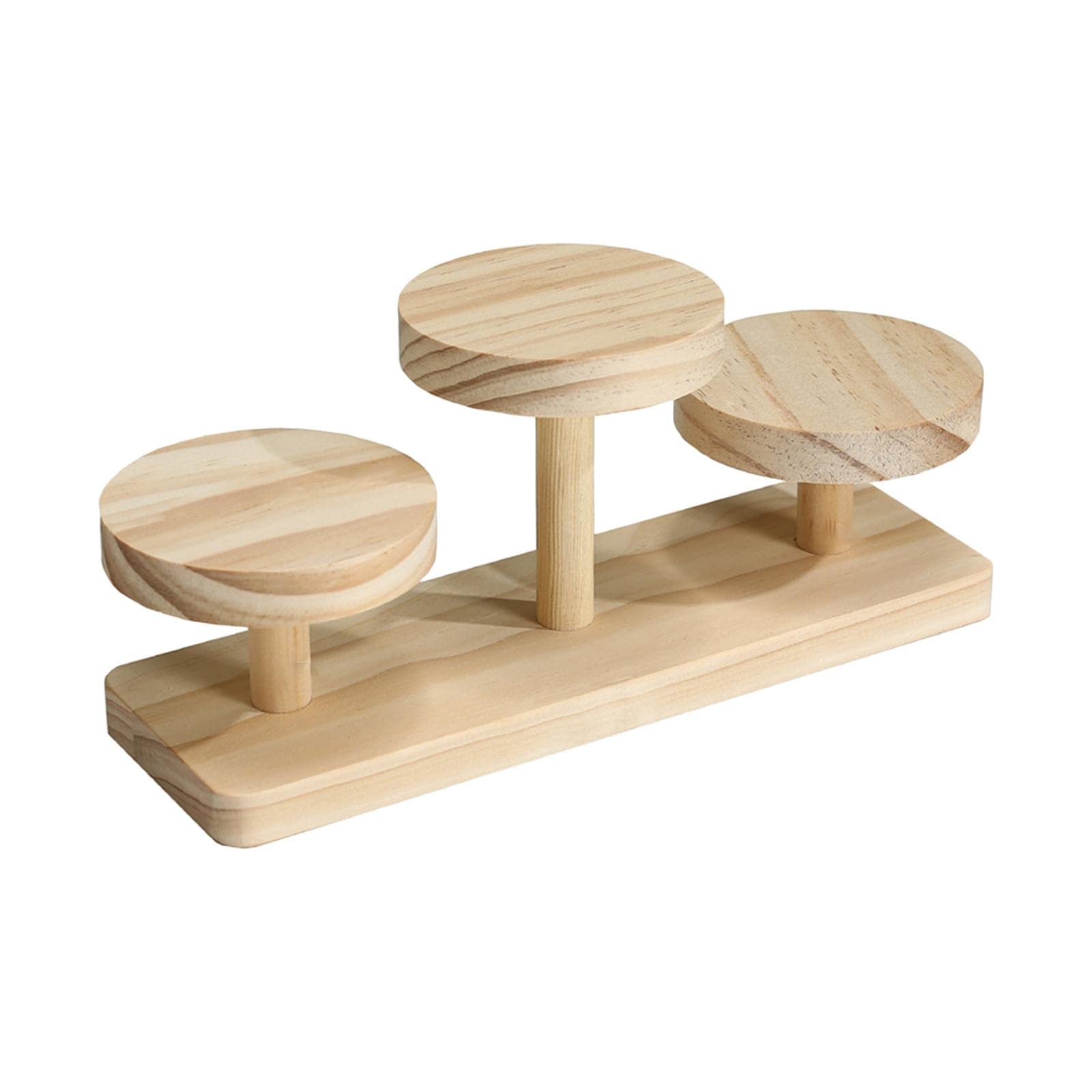 Juego de 3 elevadores de exhibición de madera para joyas, figuras, gafas, estilo B, estilo B
