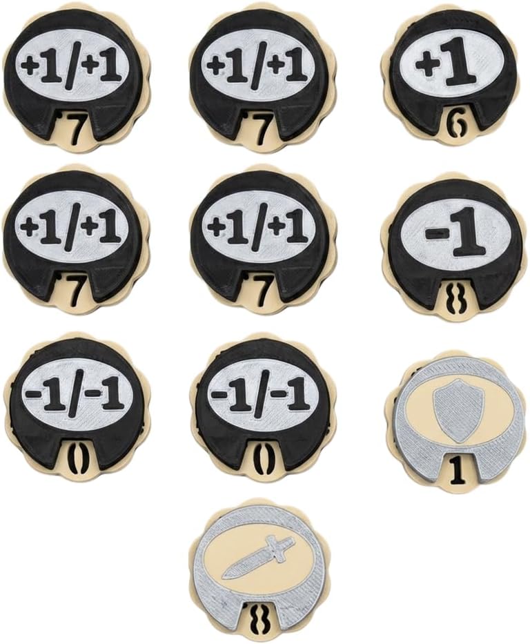 6/10 Pack MTG +1/+1 Counter & -1/-1 Spin Tokens, Single Sided 0-9 Hollow Out Number Trackers for MTG Commander EDH, TCG Card Game (6)