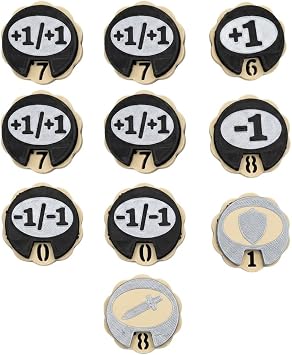 6/10 Pack MTG +1/+1 Counter & -1/-1 Spin Tokens, Single Sided 0-9 Hollow Out Number Trackers for MTG Commander EDH, TCG Card Game 6