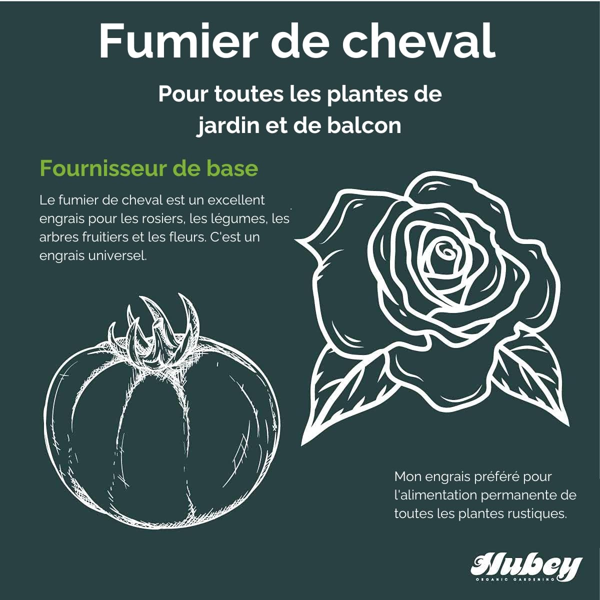 Hubey Seau de fumier de cheval - Engrais biologique pour fleurs - Engrais organique - Engrais naturel biologique - Engrais universel (6 Kg)