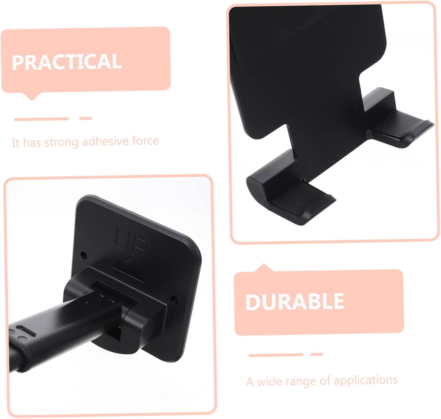 SECFOU Phone Holder Cell Phone Stand for Bedroom Kitchen and Office Strong Adhesive Base Material Compact Design for Easy Storage Compatible All Smartphones