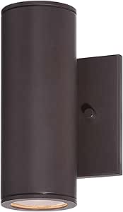 The Great Outdoors 72501-615B-L Skyline Outdoor LED Wall Mount, 1-Light, 13 Total Watts, 5-in H x 7.75-in W, Dorian Bronze