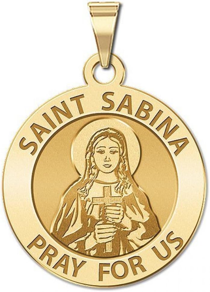 PicturesOnGold.com Saint Sabina Religious Medal - 2/3 Inch Size of Dime, Sterling Silver - Image 2