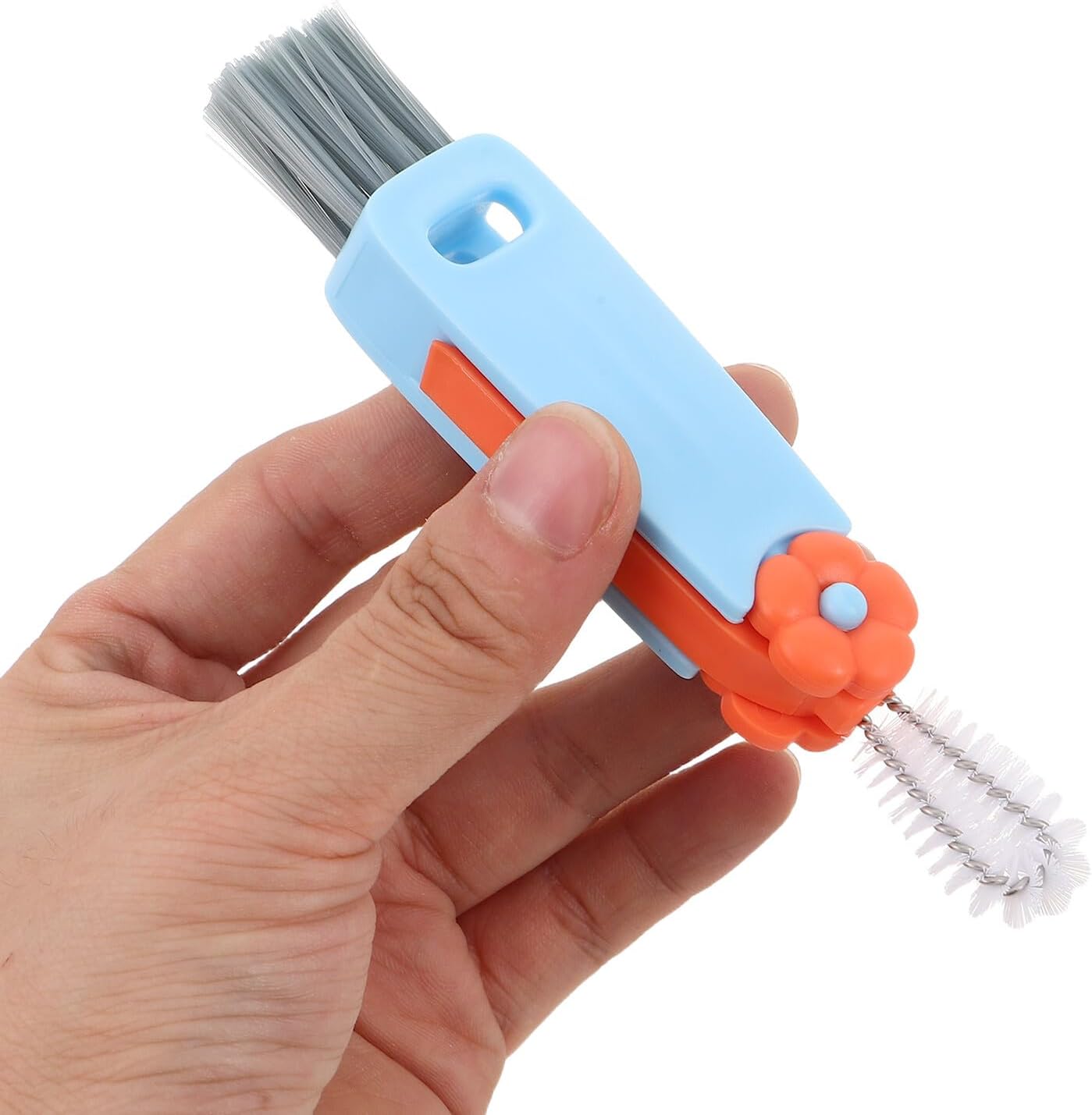 Multifunctional Cup Lid Gap Cleaning Brush Set 5pcs Small Flower Cup Brushes with Crevice Cleaner for Water Bottles Portable Kitchen Cleaning Tools for Home Use