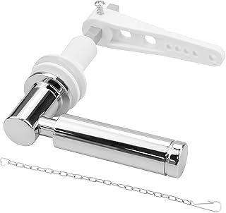 Hinata Toilet Handle Eeplacement Kit Zinc Alloy Metal Handle for Toilet Cistern Lever Flush Handle Replacement Flush Lever Kit with Chain - Adjustable Arm