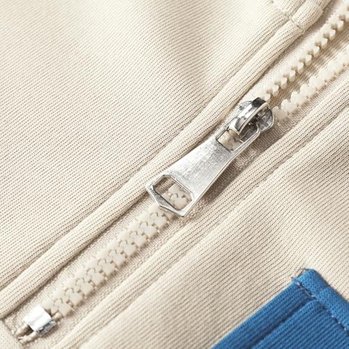 LittleSpring Boys Quarter Zip Patchwork Pullover Hoodies4