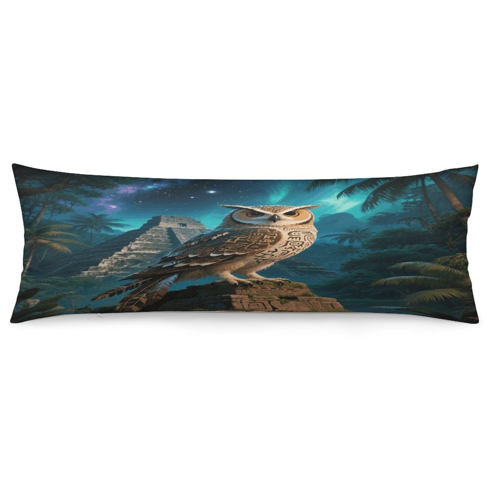 Maya Owl Throw Pillow Cover Soft Pillow Case Decorative Lumbar Pillow Cover Cozy Throw Pillowcase Polyester Rectangular Cushion Case Decor for Couch Sofa Bed