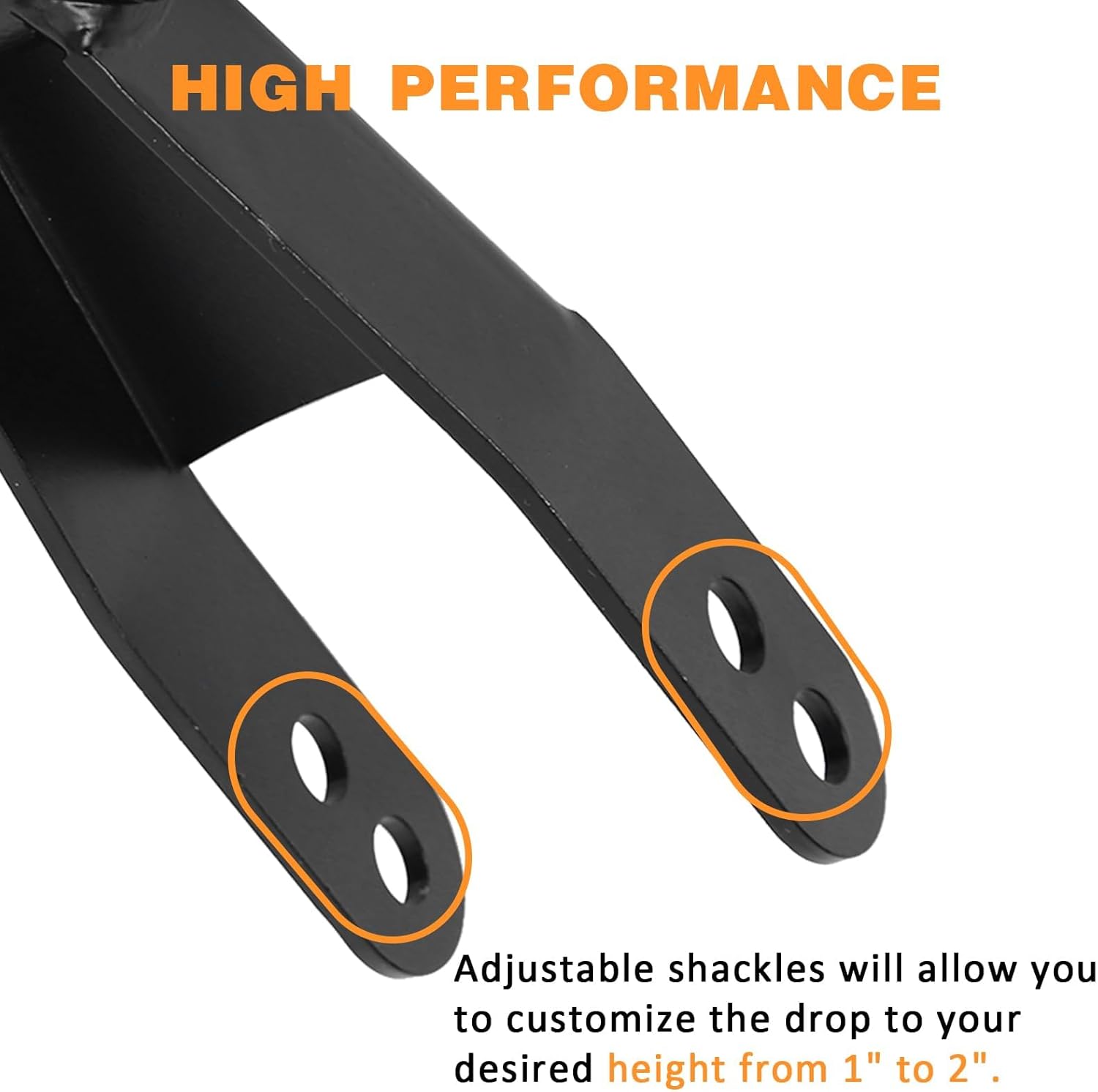 ECOTRIC 2" Rear Drop Lowering Shackles Suspension Kit Compatible with 1999-2018 Chevy Silverado/GMC Sierra 1500;1988-1999 C1500 GMC Yukon Chevy S10 Ford F150 Replacement for 410520