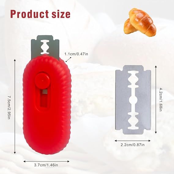 Bread Lame Dough Scoring Tool,Retractable Sourdough Scoring Tool with Stainless Steel Blade for Bread Baking, Cooking Supplies Accessories (RED)