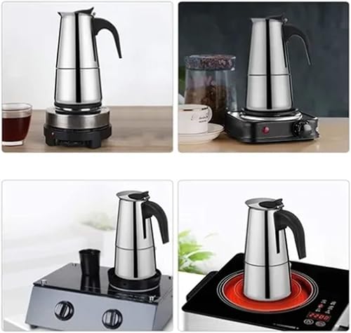 Miniatura 4 de Psytfei Moka Pot 300ML Moka Espress - Cafetera de acero inoxidable, cafetera italiana, cafetera aislada para el hogar