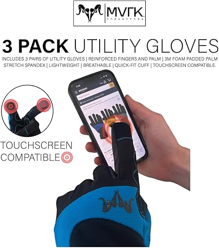 Miniatura 3 de Paquete de 3 guantes de trabajo de cuero sintético - 3 pares