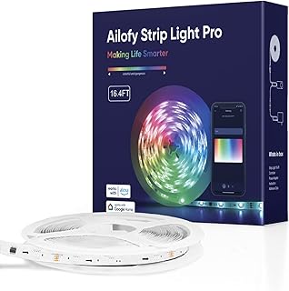 Smart LED Strip Lights Pro 16.4ft, 16M Colors Changing, Multi-Scenes, App Control, Work with Alexa/Google Assistant, Dimmable, Sync with Music, WiFi LED Strips for Bedroom, Living Room